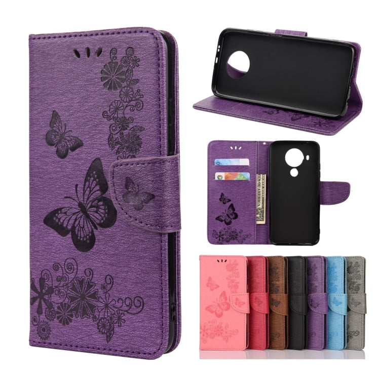 Butterflies Embossing Horizontal Flip Leather Case with Holder & Card Slots & Wallet, For Motorola Moto G30, For Nokia 5.4, For Xiaomi Redmi Note 10 Pro