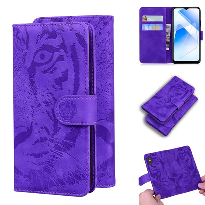 Tiger Embossing Pattern Horizontal Flip Leather Case with Holder & Card Slots & Wallet, For OPPO A15 / A15S, For OPPO A55 5G / A54 4G, For OPPO Realme V11 5G, For OPPO A74 4G / F19 4G