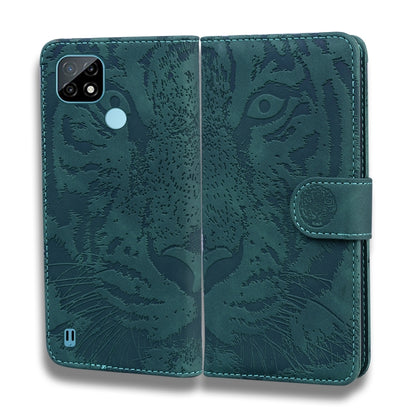 Tiger Embossing Pattern Horizontal Flip Leather Case with Holder & Card Slots & Wallet, For OPPO Realme C21, For OPPO Realme Narzo 30 Pro 5G, For OPPO Realme V5 5G, For OPPO Realme X7 (India) / Realme V15