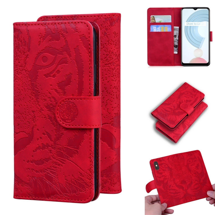 Tiger Embossing Pattern Horizontal Flip Leather Case with Holder & Card Slots & Wallet, For OPPO Realme C21, For OPPO Realme Narzo 30 Pro 5G, For OPPO Realme V5 5G, For OPPO Realme X7 (India) / Realme V15