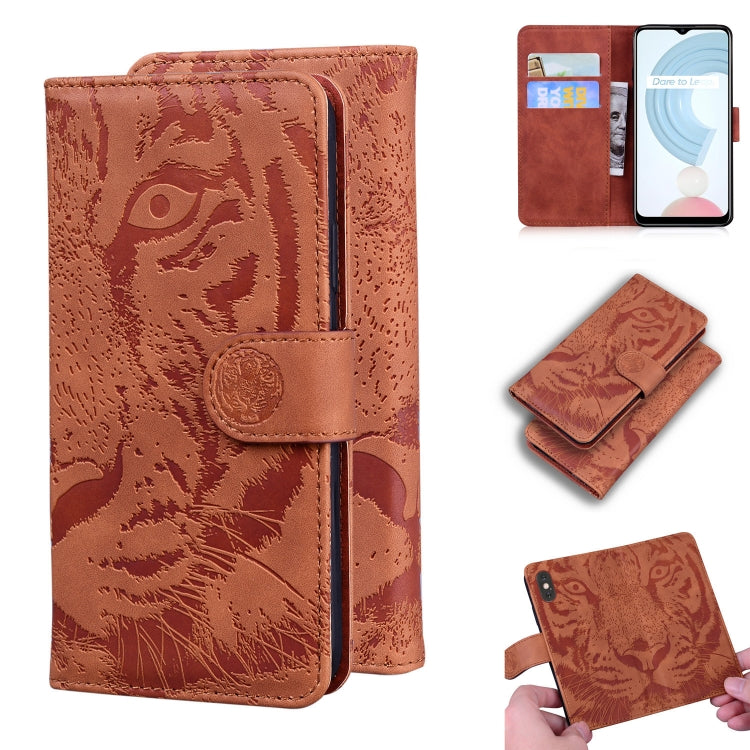 Tiger Embossing Pattern Horizontal Flip Leather Case with Holder & Card Slots & Wallet, For OPPO Realme C21, For OPPO Realme Narzo 30 Pro 5G, For OPPO Realme V5 5G, For OPPO Realme X7 (India) / Realme V15