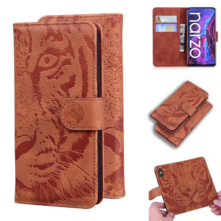 Tiger Embossing Pattern Horizontal Flip Leather Case with Holder & Card Slots & Wallet, For OPPO Realme C21, For OPPO Realme Narzo 30 Pro 5G, For OPPO Realme V5 5G, For OPPO Realme X7 (India) / Realme V15