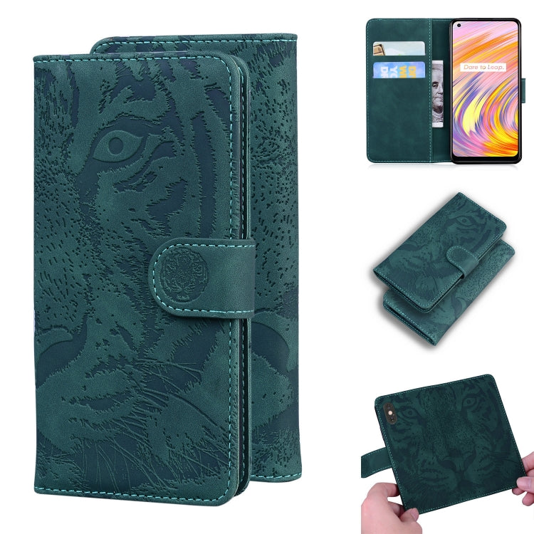 Tiger Embossing Pattern Horizontal Flip Leather Case with Holder & Card Slots & Wallet, For OPPO Realme C21, For OPPO Realme Narzo 30 Pro 5G, For OPPO Realme V5 5G, For OPPO Realme X7 (India) / Realme V15