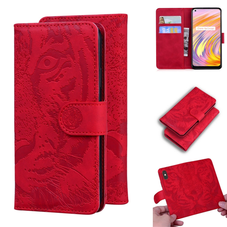 Tiger Embossing Pattern Horizontal Flip Leather Case with Holder & Card Slots & Wallet, For OPPO Realme C21, For OPPO Realme Narzo 30 Pro 5G, For OPPO Realme V5 5G, For OPPO Realme X7 (India) / Realme V15
