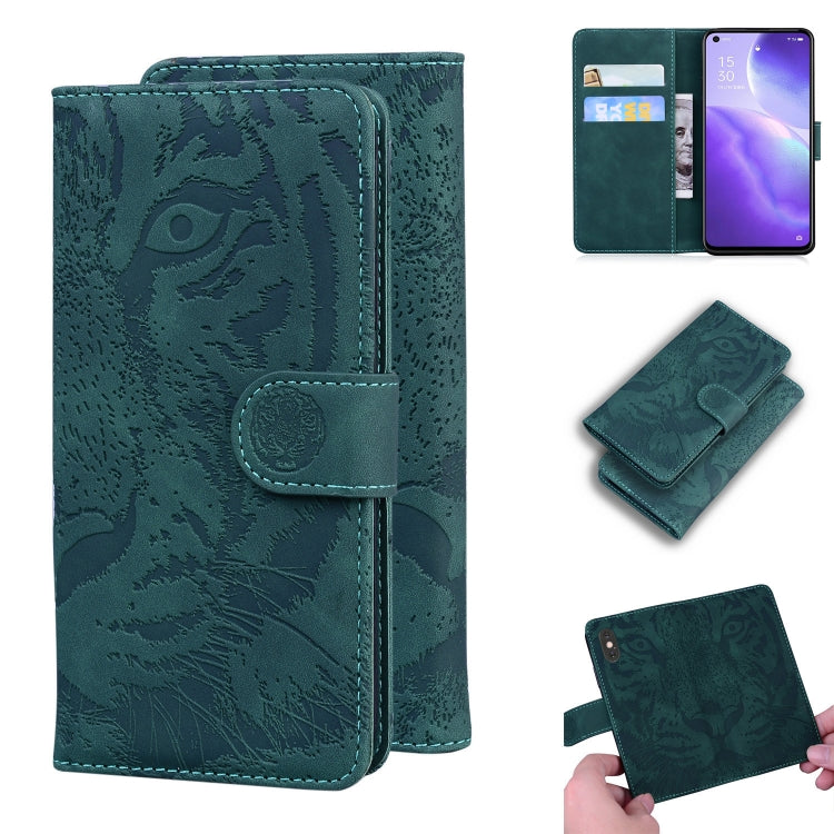 Tiger Embossing Pattern Horizontal Flip Leather Case with Holder & Card Slots & Wallet, For OPPO Realme X7 Pro 5G, For OPPO Reno 5 4G / Reno 5 5G, For OPPO Reno5 K / Find X3 Lite, For OPPO Reno5 Pro 5G