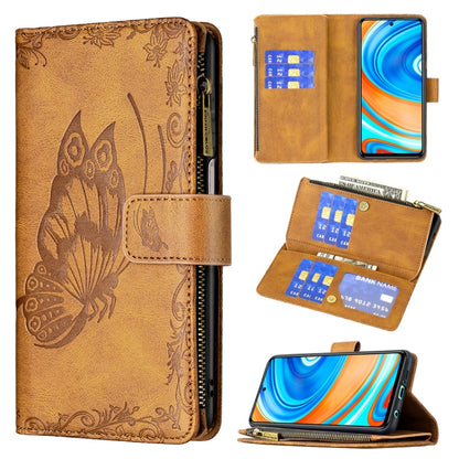 Flying Butterfly Embossing Pattern Zipper Horizontal Flip Leather Case with Holder & Card Slots & Wallet, For Xiaomi Redmi 9A, For Xiaomi Redmi 9C, For Xiaomi Redmi 9, For Xiaomi Redmi Note 10 Pro, For Xiaomi Redmi Note 9 Pro Max
