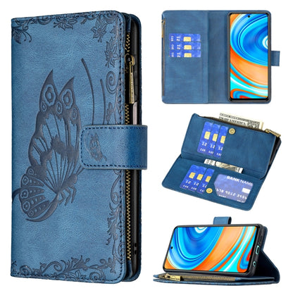 Flying Butterfly Embossing Pattern Zipper Horizontal Flip Leather Case with Holder & Card Slots & Wallet, For Xiaomi Redmi 9A, For Xiaomi Redmi 9C, For Xiaomi Redmi 9, For Xiaomi Redmi Note 10 Pro, For Xiaomi Redmi Note 9 Pro Max