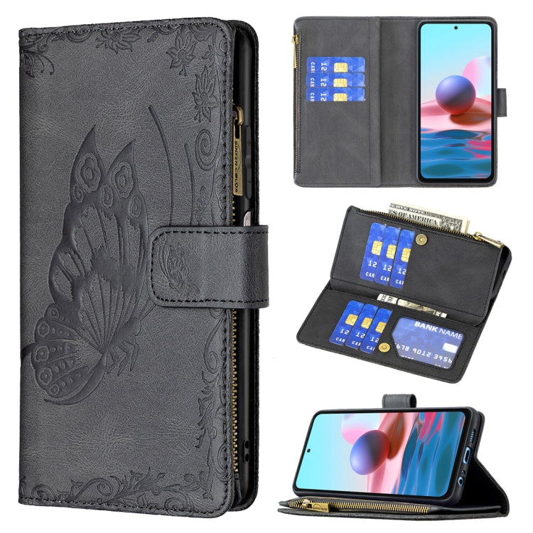 Flying Butterfly Embossing Pattern Zipper Horizontal Flip Leather Case with Holder & Card Slots & Wallet, For Xiaomi Redmi Note 10 4G, For Xiaomi Mi 10T Lite 5G, For Xiaomi Mi 10T Pro 5G, For Xiaomi Mi 11i/Poco F3/Redmi K40, For Xiaomi Poco X3