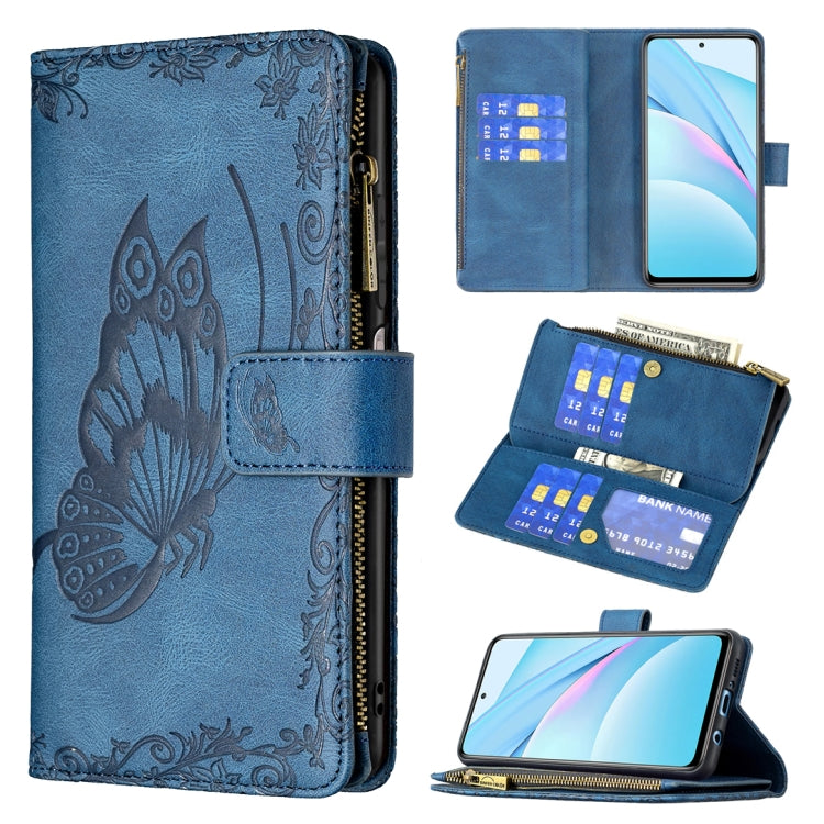 Flying Butterfly Embossing Pattern Zipper Horizontal Flip Leather Case with Holder & Card Slots & Wallet, For Xiaomi Redmi Note 10 4G, For Xiaomi Mi 10T Lite 5G, For Xiaomi Mi 10T Pro 5G, For Xiaomi Mi 11i/Poco F3/Redmi K40, For Xiaomi Poco X3