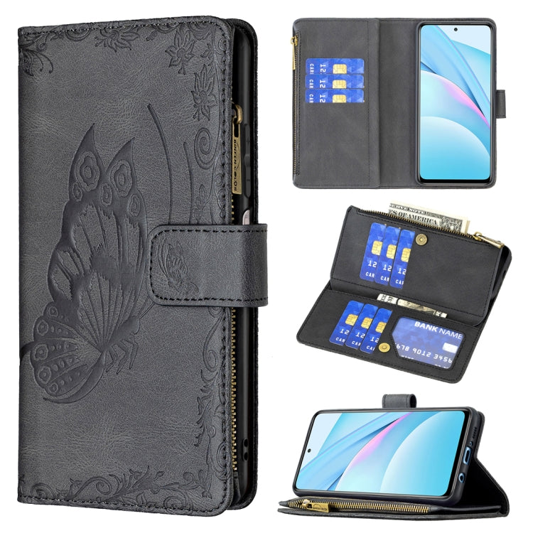 Flying Butterfly Embossing Pattern Zipper Horizontal Flip Leather Case with Holder & Card Slots & Wallet, For Xiaomi Redmi Note 10 4G, For Xiaomi Mi 10T Lite 5G, For Xiaomi Mi 10T Pro 5G, For Xiaomi Mi 11i/Poco F3/Redmi K40, For Xiaomi Poco X3
