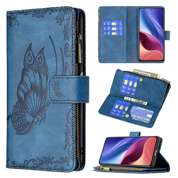 Flying Butterfly Embossing Pattern Zipper Horizontal Flip Leather Case with Holder & Card Slots & Wallet, For Xiaomi Redmi Note 10 4G, For Xiaomi Mi 10T Lite 5G, For Xiaomi Mi 10T Pro 5G, For Xiaomi Mi 11i/Poco F3/Redmi K40, For Xiaomi Poco X3