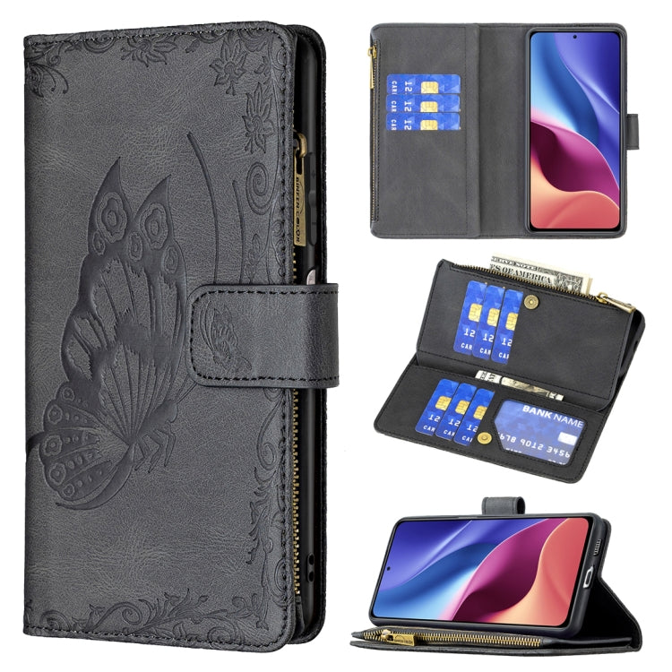 Flying Butterfly Embossing Pattern Zipper Horizontal Flip Leather Case with Holder & Card Slots & Wallet, For Xiaomi Redmi Note 10 4G, For Xiaomi Mi 10T Lite 5G, For Xiaomi Mi 10T Pro 5G, For Xiaomi Mi 11i/Poco F3/Redmi K40, For Xiaomi Poco X3
