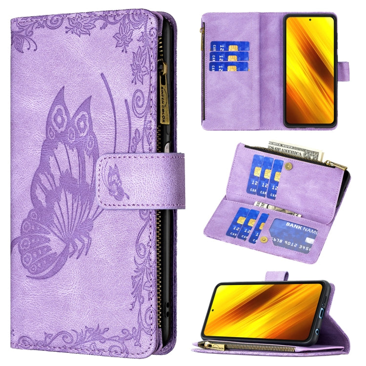 Flying Butterfly Embossing Pattern Zipper Horizontal Flip Leather Case with Holder & Card Slots & Wallet, For Xiaomi Redmi Note 10 4G, For Xiaomi Mi 10T Lite 5G, For Xiaomi Mi 10T Pro 5G, For Xiaomi Mi 11i/Poco F3/Redmi K40, For Xiaomi Poco X3