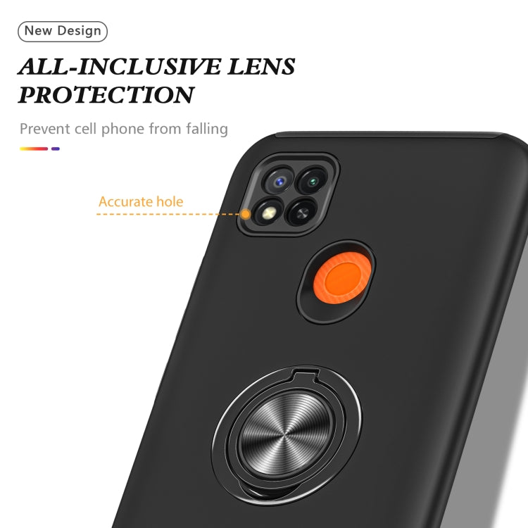 PC + TPU Shockproof Magnetic Protective Case with Invisible Ring Holder, For Xiaomi Redmi 9C