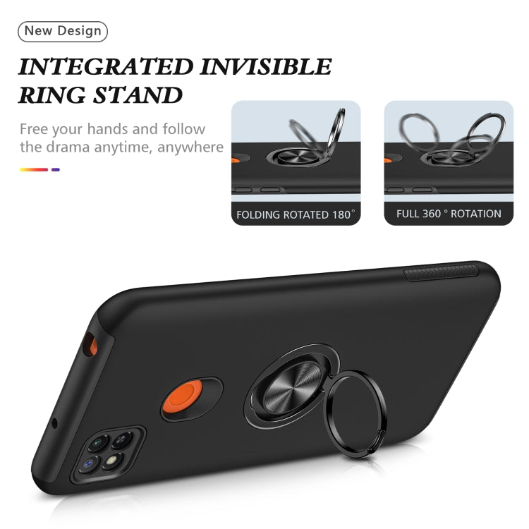 PC + TPU Shockproof Magnetic Protective Case with Invisible Ring Holder, For Xiaomi Redmi 9C