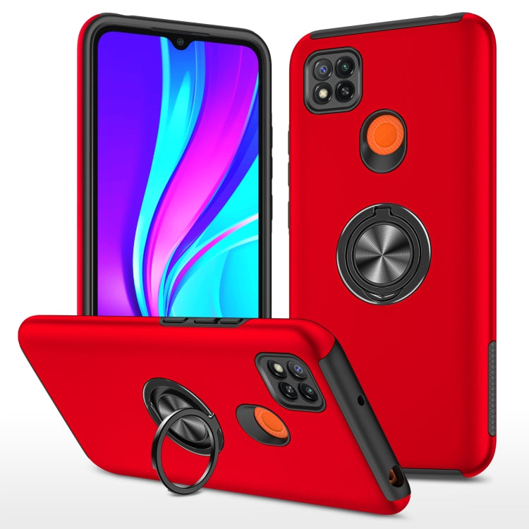 PC + TPU Shockproof Magnetic Protective Case with Invisible Ring Holder, For Xiaomi Redmi 9C