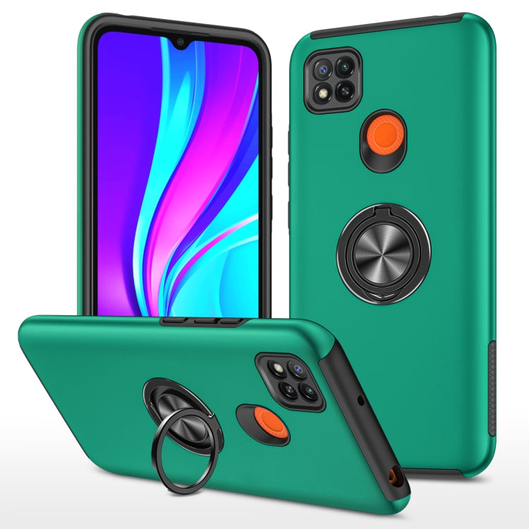 PC + TPU Shockproof Magnetic Protective Case with Invisible Ring Holder, For Xiaomi Redmi 9C