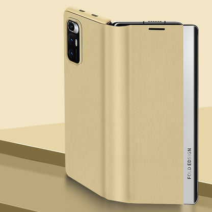 Matte First Layer Cowhide Folding Leather Case, For Xiaomi Mi Mix Fold