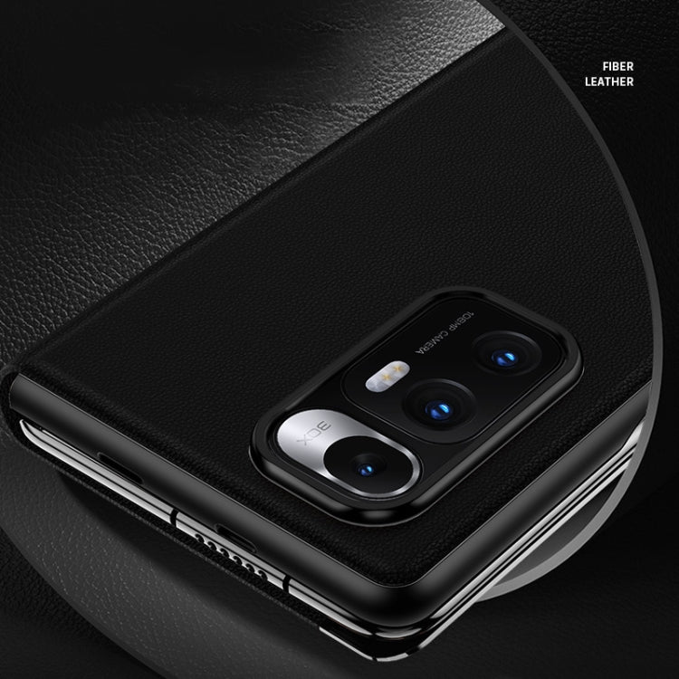 Matte First Layer Cowhide Folding Leather Case, For Xiaomi Mi Mix Fold