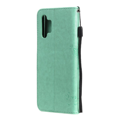 Tree & Cat Pattern Pressed Printing Horizontal Flip PU Leather Case with Holder & Card Slots & Wallet & Lanyard, For Samsung Galaxy A32 4G, For Samsung Galaxy S21 FE