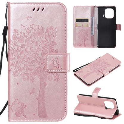 Tree & Cat Pattern Pressed Printing Horizontal Flip PU Leather Case with Holder & Card Slots & Wallet & Lanyard, For Xiaomi Mi 11 Lite 5G, For Xiaomi Mi 11 Pro