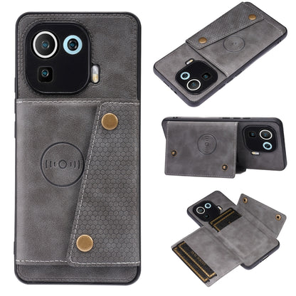 Double Buckle PU + TPU Shockproof Magnetic Protective Case with Card Slot & Holder, For Xiaomi Redmi Note 10 Pro Max, For Xiaomi Mi 11 Ultra, For Xiaomi Mi 11 Pro, For Xiaomi Mi 11 Lite