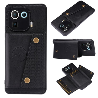 Double Buckle PU + TPU Shockproof Magnetic Protective Case with Card Slot & Holder, For Xiaomi Redmi Note 10 Pro Max, For Xiaomi Mi 11 Ultra, For Xiaomi Mi 11 Pro, For Xiaomi Mi 11 Lite