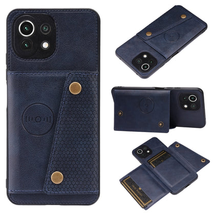 Double Buckle PU + TPU Shockproof Magnetic Protective Case with Card Slot & Holder, For Xiaomi Redmi Note 10 Pro Max, For Xiaomi Mi 11 Ultra, For Xiaomi Mi 11 Pro, For Xiaomi Mi 11 Lite