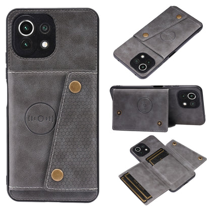 Double Buckle PU + TPU Shockproof Magnetic Protective Case with Card Slot & Holder, For Xiaomi Redmi Note 10 Pro Max, For Xiaomi Mi 11 Ultra, For Xiaomi Mi 11 Pro, For Xiaomi Mi 11 Lite