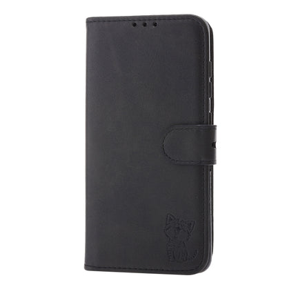 Embossed Happy Cat Pattern Horizontal Flip Leather Case with Holder & Card Slots & Wallet, For Xiaomi Redmi Note 10 4G, For Xiaomi Redmi Note 10 5G, For Xiaomi Redmi Note 10 Pro
