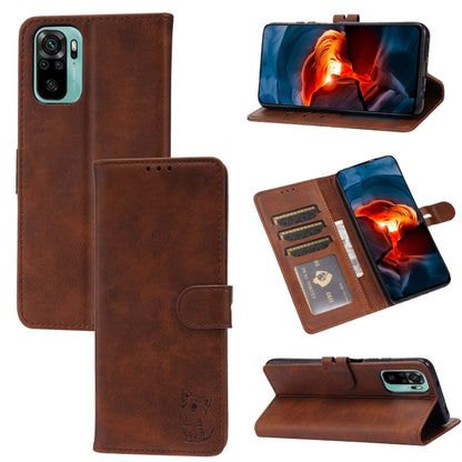 Embossed Happy Cat Pattern Horizontal Flip Leather Case with Holder & Card Slots & Wallet, For Xiaomi Redmi Note 10 4G, For Xiaomi Redmi Note 10 5G, For Xiaomi Redmi Note 10 Pro