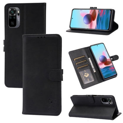Embossed Happy Cat Pattern Horizontal Flip Leather Case with Holder & Card Slots & Wallet, For Xiaomi Redmi Note 10 4G, For Xiaomi Redmi Note 10 5G, For Xiaomi Redmi Note 10 Pro