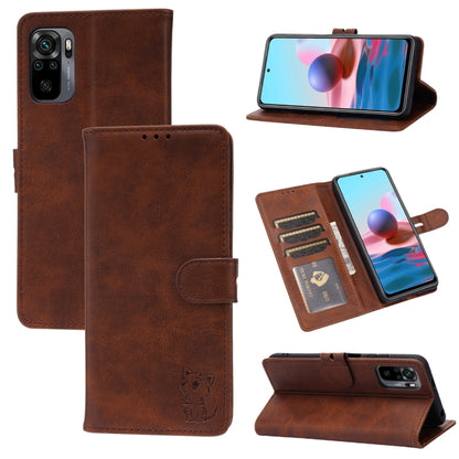 Embossed Happy Cat Pattern Horizontal Flip Leather Case with Holder & Card Slots & Wallet, For Xiaomi Redmi Note 10 4G, For Xiaomi Redmi Note 10 5G, For Xiaomi Redmi Note 10 Pro