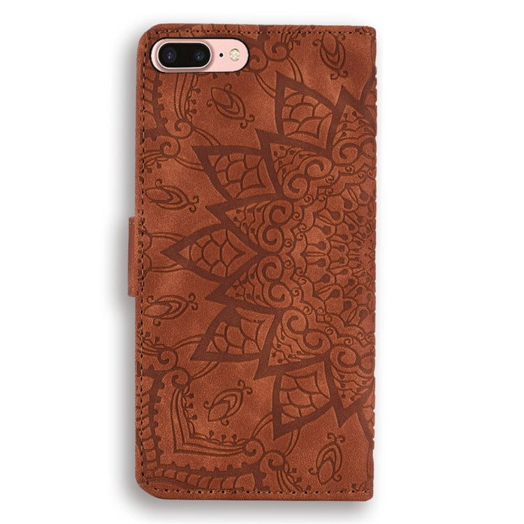 Calf Pattern Diamond Mandala Double Folding Design Embossed Leather Case with Wallet & Holder & Card Slots, For iPhone 6 / 6s, For iPhone 6 Plus / 6s Plus, For iPhone 7 / 8, For iPhone 7 Plus / 8 Plus, For iPhone X / XS, For iPhone XR, For iPhone XS Ma...