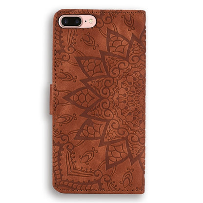 Calf Pattern Diamond Mandala Double Folding Design Embossed Leather Case with Wallet & Holder & Card Slots, For iPhone 6 / 6s, For iPhone 6 Plus / 6s Plus, For iPhone 7 / 8, For iPhone 7 Plus / 8 Plus, For iPhone X / XS, For iPhone XR, For iPhone XS Ma...