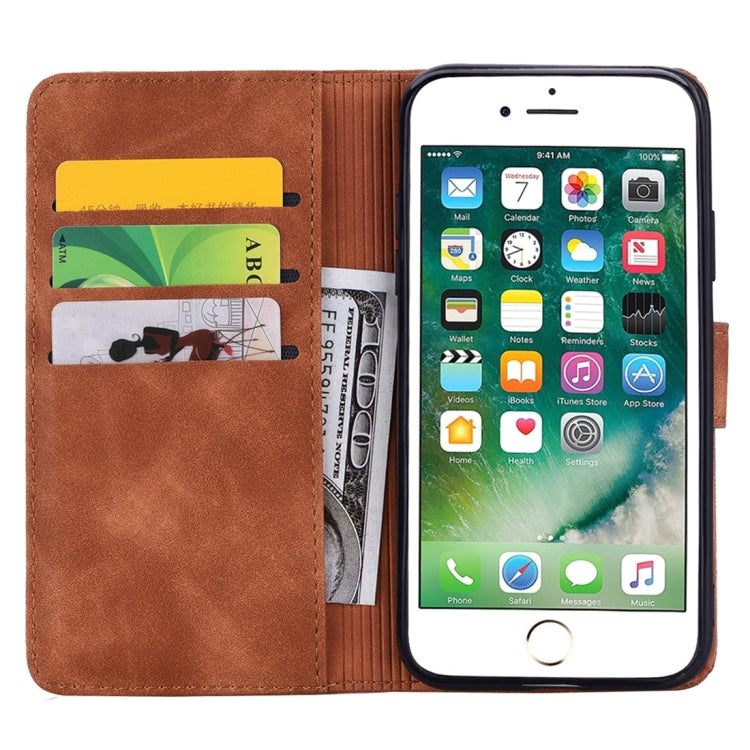 Calf Pattern Diamond Mandala Double Folding Design Embossed Leather Case with Wallet & Holder & Card Slots, For iPhone 6 / 6s, For iPhone 6 Plus / 6s Plus, For iPhone 7 / 8, For iPhone 7 Plus / 8 Plus, For iPhone X / XS, For iPhone XR, For iPhone XS Ma...
