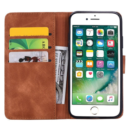 Calf Pattern Diamond Mandala Double Folding Design Embossed Leather Case with Wallet & Holder & Card Slots, For iPhone 6 / 6s, For iPhone 6 Plus / 6s Plus, For iPhone 7 / 8, For iPhone 7 Plus / 8 Plus, For iPhone X / XS, For iPhone XR, For iPhone XS Ma...