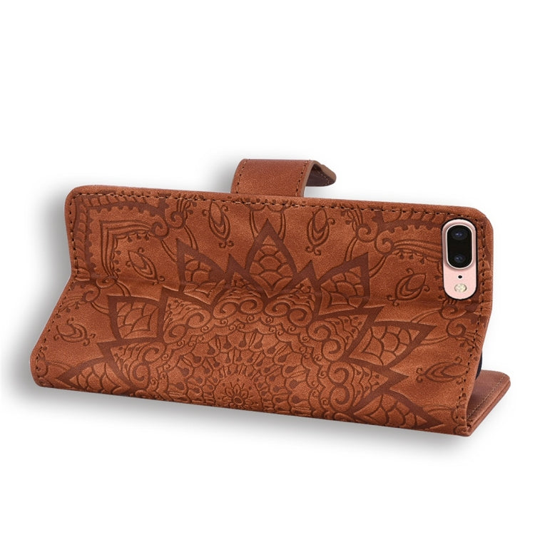 Calf Pattern Diamond Mandala Double Folding Design Embossed Leather Case with Wallet & Holder & Card Slots, For iPhone 6 / 6s, For iPhone 6 Plus / 6s Plus, For iPhone 7 / 8, For iPhone 7 Plus / 8 Plus, For iPhone X / XS, For iPhone XR, For iPhone XS Ma...