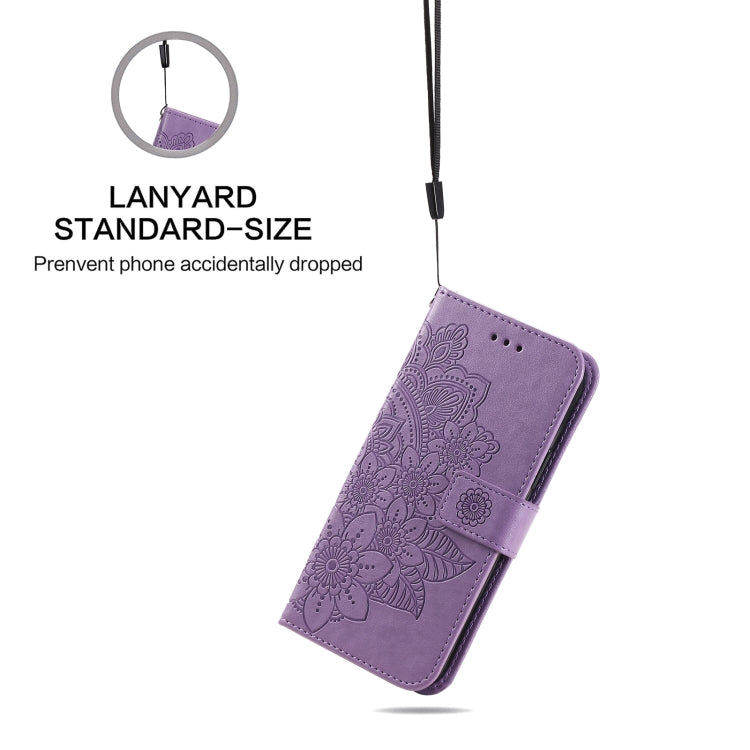 7-petal Flowers Embossing Pattern Horizontal Flip PU Leather Case with Holder & Card Slots & Wallet & Photo Frame, For OPPO A53 / A33 / A32, For OPPO A54 4G, For OPPO A74 4G / F19 4G, For OPPO A92s / Reno4 Z / A72 5G / A73 5G / A53 5G