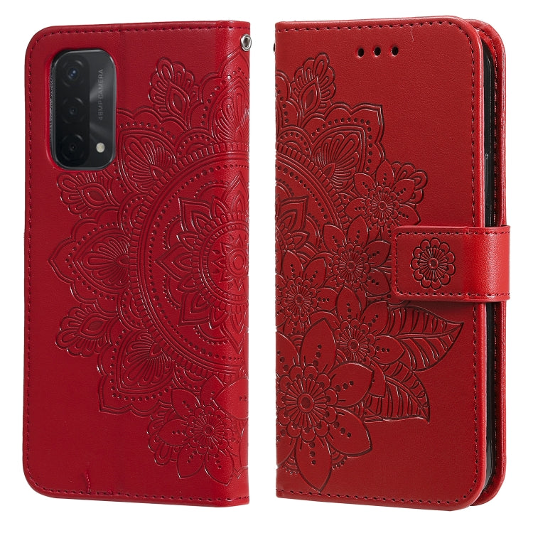 7-petal Flowers Embossing Pattern Horizontal Flip PU Leather Case with Holder & Card Slots & Wallet & Photo Frame, For OPPO A93 5G / A74 5G / A54 5G, For OPPO A94 4G / F19 Pro / Reno5 F / Reno5 Lite, For OPPO A94 5G / F19 Pro+ / Reno5 Z 5G             ...