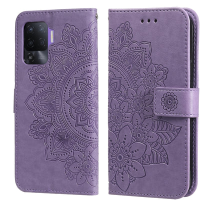 7-petal Flowers Embossing Pattern Horizontal Flip PU Leather Case with Holder & Card Slots & Wallet & Photo Frame, For OPPO A93 5G / A74 5G / A54 5G, For OPPO A94 4G / F19 Pro / Reno5 F / Reno5 Lite, For OPPO A94 5G / F19 Pro+ / Reno5 Z 5G             ...