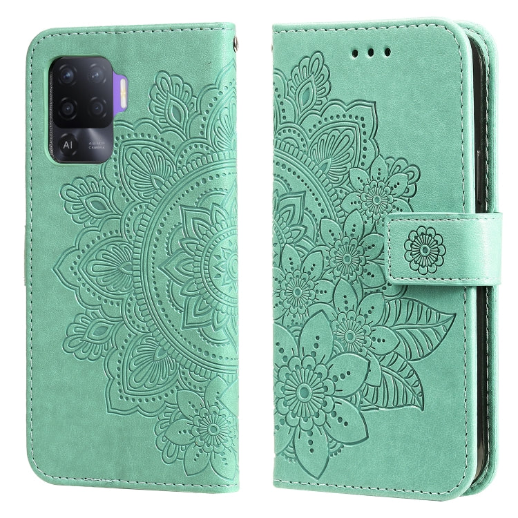 7-petal Flowers Embossing Pattern Horizontal Flip PU Leather Case with Holder & Card Slots & Wallet & Photo Frame, For OPPO A93 5G / A74 5G / A54 5G, For OPPO A94 4G / F19 Pro / Reno5 F / Reno5 Lite, For OPPO A94 5G / F19 Pro+ / Reno5 Z 5G             ...