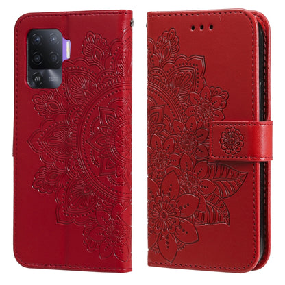 7-petal Flowers Embossing Pattern Horizontal Flip PU Leather Case with Holder & Card Slots & Wallet & Photo Frame, For OPPO A93 5G / A74 5G / A54 5G, For OPPO A94 4G / F19 Pro / Reno5 F / Reno5 Lite, For OPPO A94 5G / F19 Pro+ / Reno5 Z 5G             ...