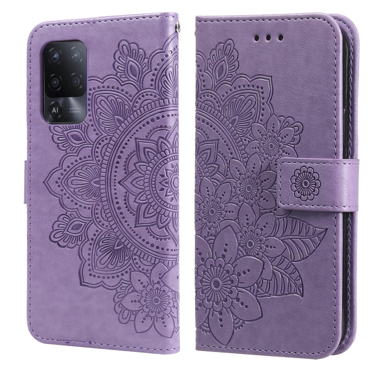 7-petal Flowers Embossing Pattern Horizontal Flip PU Leather Case with Holder & Card Slots & Wallet & Photo Frame, For OPPO A93 5G / A74 5G / A54 5G, For OPPO A94 4G / F19 Pro / Reno5 F / Reno5 Lite, For OPPO A94 5G / F19 Pro+ / Reno5 Z 5G             ...