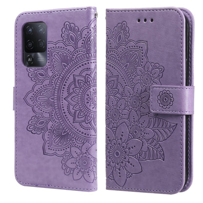 7-petal Flowers Embossing Pattern Horizontal Flip PU Leather Case with Holder & Card Slots & Wallet & Photo Frame, For OPPO A93 5G / A74 5G / A54 5G, For OPPO A94 4G / F19 Pro / Reno5 F / Reno5 Lite, For OPPO A94 5G / F19 Pro+ / Reno5 Z 5G             ...