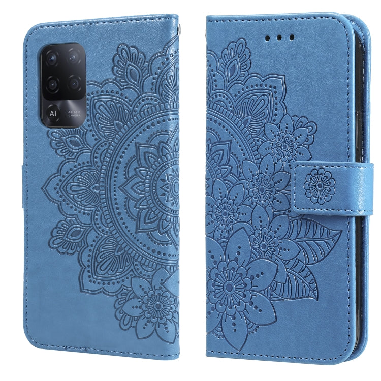 7-petal Flowers Embossing Pattern Horizontal Flip PU Leather Case with Holder & Card Slots & Wallet & Photo Frame, For OPPO A93 5G / A74 5G / A54 5G, For OPPO A94 4G / F19 Pro / Reno5 F / Reno5 Lite, For OPPO A94 5G / F19 Pro+ / Reno5 Z 5G             ...