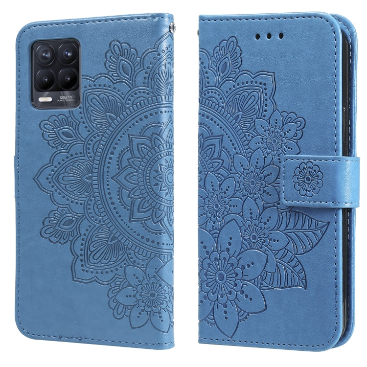 7-petal Flowers Embossing Pattern Horizontal Flip PU Leather Case with Holder & Card Slots & Wallet & Photo Frame, For OPPO Find X3 Pro / Find X3, For OPPO Realme 8 / Realme 8 Pro, For OPPO Realme 5 / Realme 5s / Realme C3, For OPPO Reno4 5G