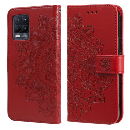 7-petal Flowers Embossing Pattern Horizontal Flip PU Leather Case with Holder & Card Slots & Wallet & Photo Frame, For OPPO Find X3 Pro / Find X3, For OPPO Realme 8 / Realme 8 Pro, For OPPO Realme 5 / Realme 5s / Realme C3, For OPPO Reno4 5G