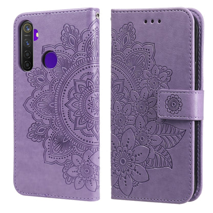 7-petal Flowers Embossing Pattern Horizontal Flip PU Leather Case with Holder & Card Slots & Wallet & Photo Frame, For OPPO Find X3 Pro / Find X3, For OPPO Realme 8 / Realme 8 Pro, For OPPO Realme 5 / Realme 5s / Realme C3, For OPPO Reno4 5G