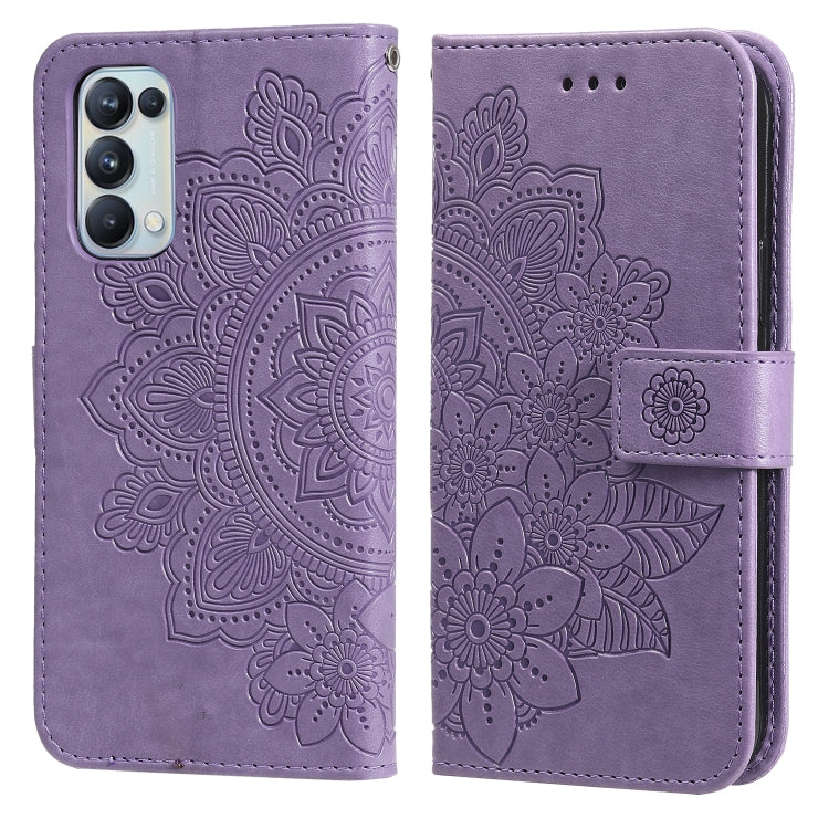 7-petal Flowers Embossing Pattern Horizontal Flip PU Leather Case with Holder & Card Slots & Wallet & Photo Frame, For OPPO Reno3 5G / Find X2 Lite / K7, For OPPO Reno3 Pro 5G / Find X2 Neo, For OPPO Reno5 5G / 4G / Find X3 Lite                        ...